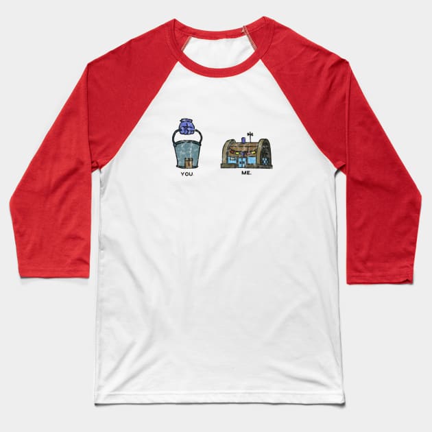 chum bucket vs krusty krab old and washed Baseball T-Shirt by tamir2503